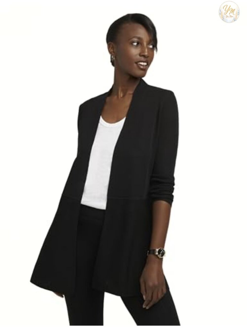 Anne Klein Women's Long Cardigan Sweater - Polyester Blend, Knit, V-Neck